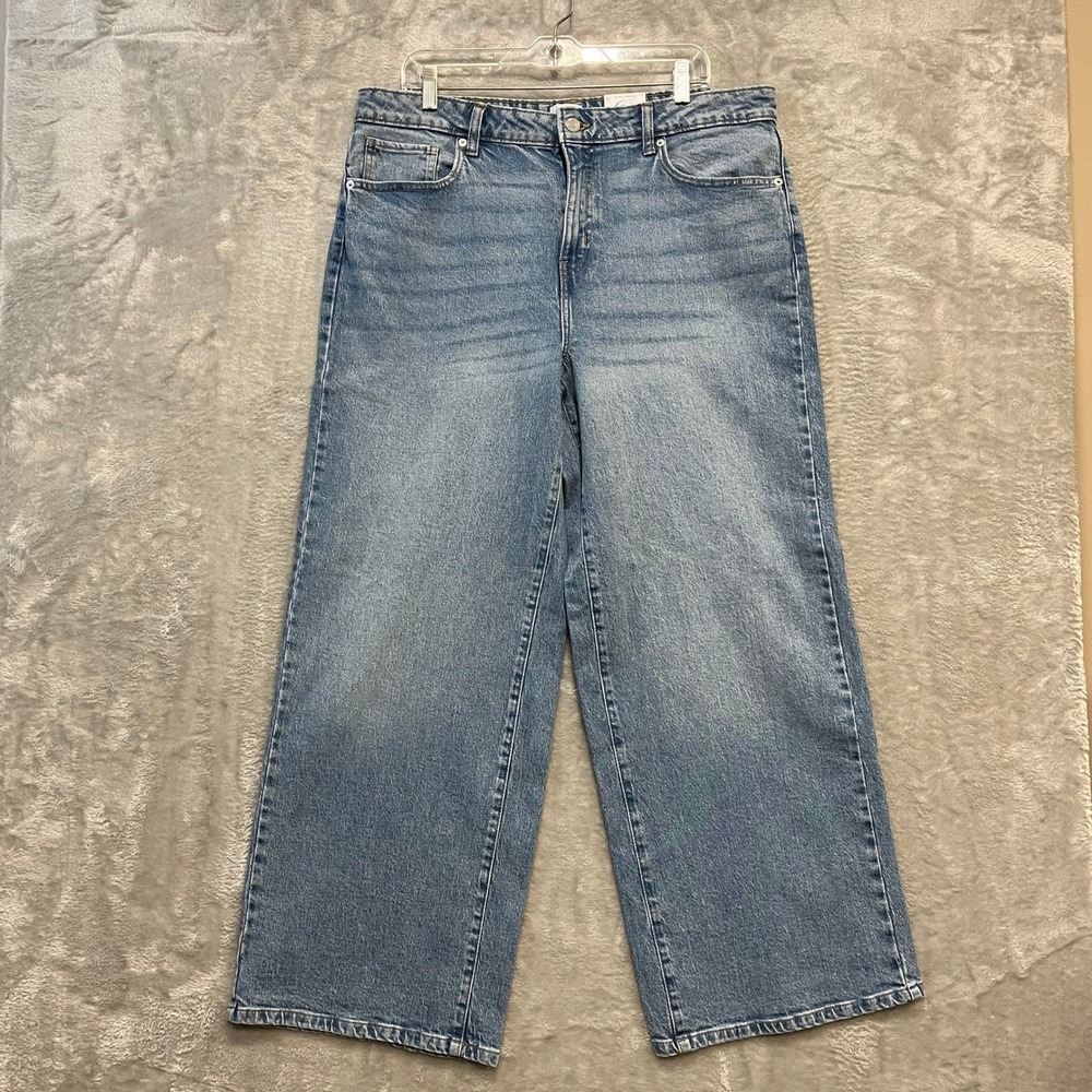 Time and Tru Wide Leg Jean Womens 16 Medium Wash High Rise Denim